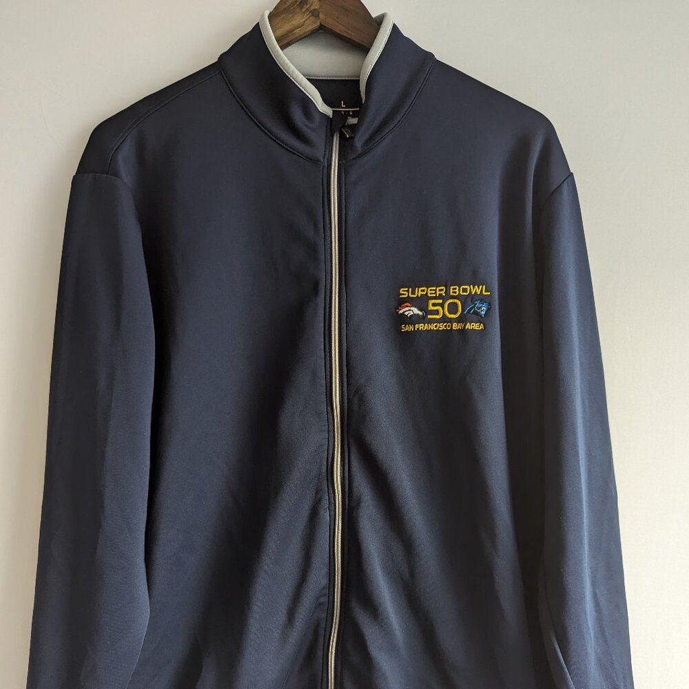 NFL Super Bowl 50 Broncos versus Panthers 2015 Full Zip Activewear Jacket Rare